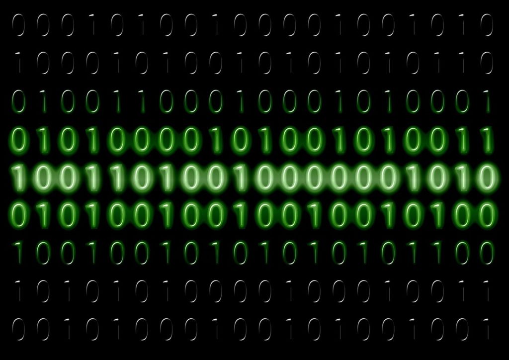 Zeros and ones representing byte code