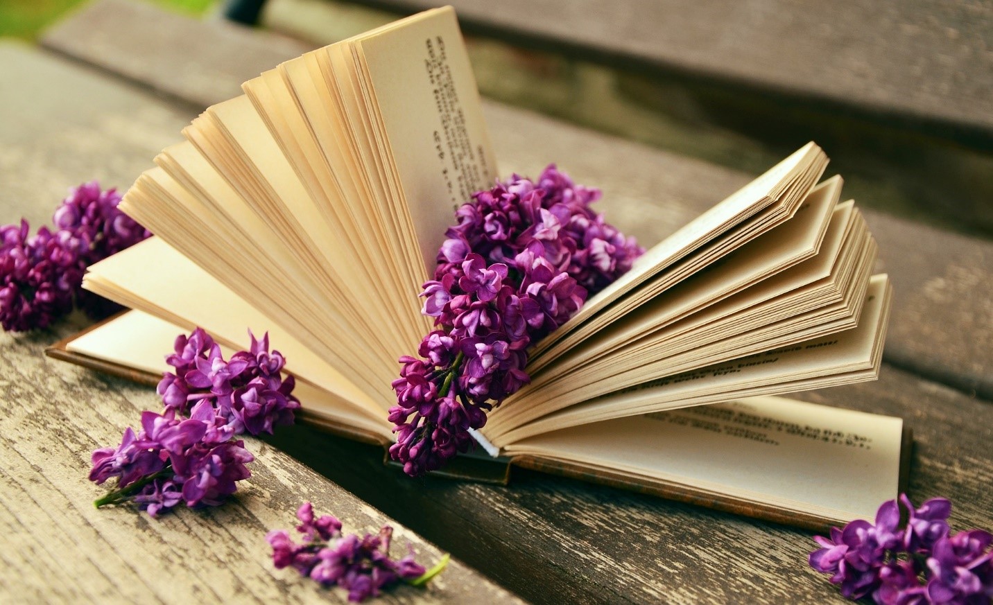A book with flowers